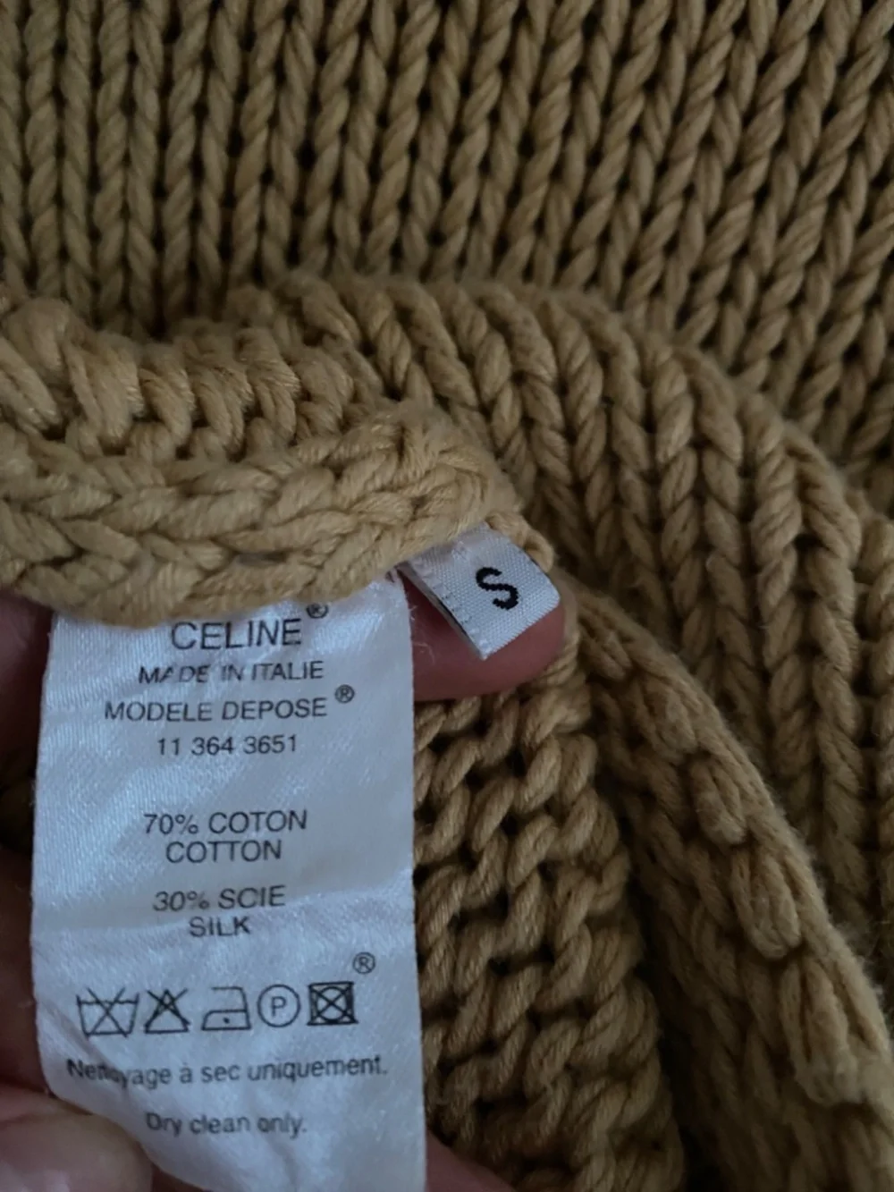 Authentic Céline Cotton Silk Knit Sweater Sunfaded Wheat | S - Picture 3 of 12